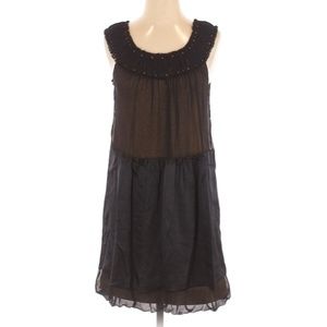 BCBGeneration Gold Ruched Neckline Cocktail Dress